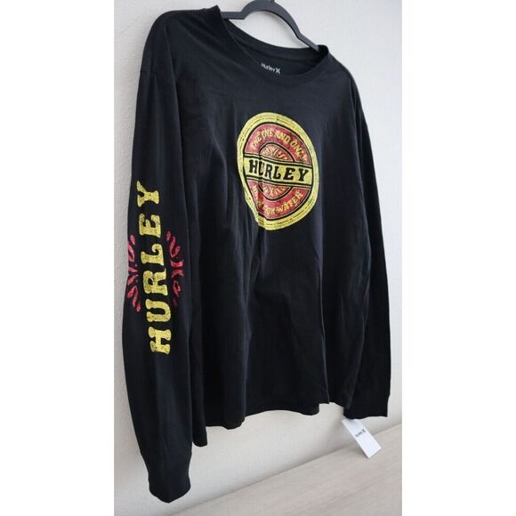 Hurley 3HL1640487 Juniors' Sz L Caviar Black Max Boyfriend Long Sleeve T-Shirt - Picture 3 of 9